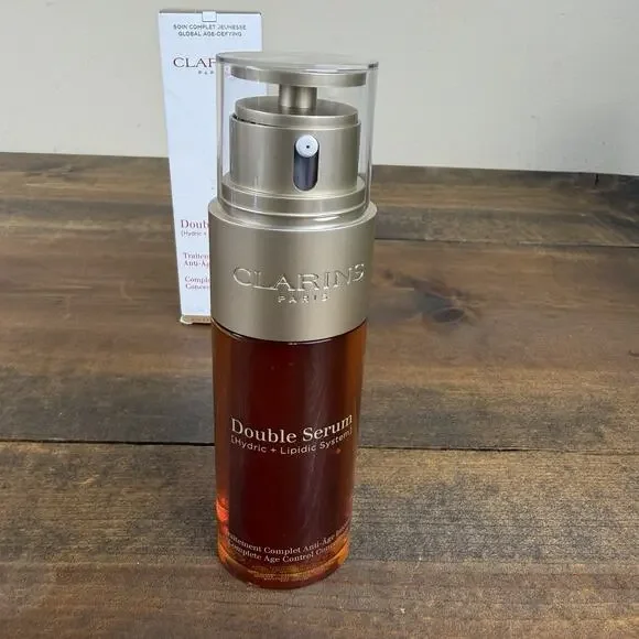Clarins Double Serum Complete Age Control Concentrate 50ml 1.6 Oz Hydric/Lipidic - Picture 2 of 7